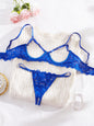 Women'S Floral Lace Sexy Lingerie Underwear Set, Sexy Cut Out Underwire Bra with Adjustable Straps & Open Crotch Design Thong Two-Piece Set, Lingerie Set for Women