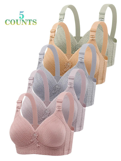 Women'S Floral Embroidery Push up Bra, Women'S Bras, Adjustable Strap Wireless Bra, Bras for Women, Lingerie for Women, Soft Comfortable Breathable Lingerie for All Seasons