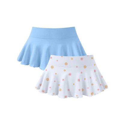Oqqfitness Womenswear Nylon Fabric Sexy Pleated Mini Skirt Solid Ruffle Lingerie Skirts