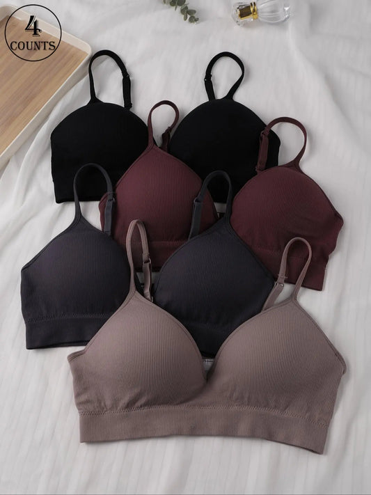Women'S Solid Color Push up Padded Bra, Comfortable Breathable Bra, Minimalist Soft Lingerie for All Seasons, Lingerie for Women, Bras for Women, Soft Comfy Bra, Underwear